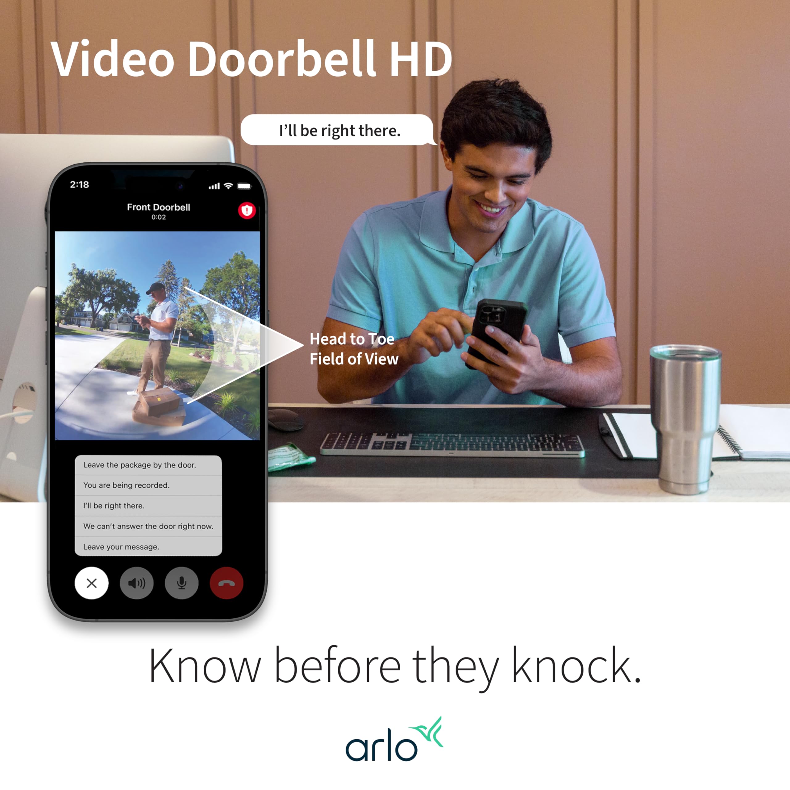Arlo Video Doorbell HD | 2nd Gen | Wireless/Wired Option, 2
